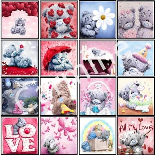 5D Diamond Painting Teddy Bear Homemade Embroidery Home Decoration Sewing Painting Pattern Diamond Mosaic Christmas Gift