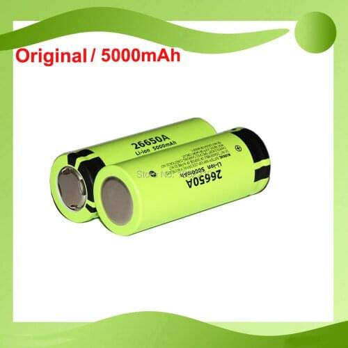 Free shipping!!! 2PCS/LOT Original 3.7V 26650A 26650 5000mAh Max 10A Discharge Battery for Panasonic