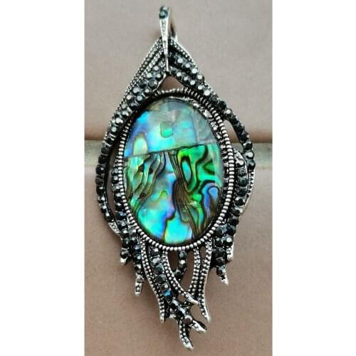 Free Shipping Women Fashion Jewelry New Zealand Abalone Shell Feather Bead Brooch 1Pcs C9401