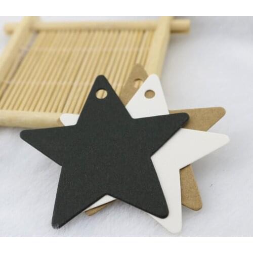 100Pcs 6*6cm Star Shape Handmade Tag Kraft Price Tags For Clothing Hang DIY Gift Christmas Wedding Party