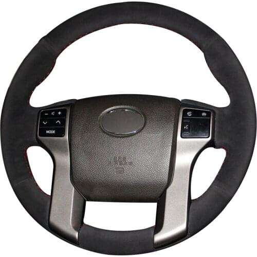 Black Suede Car Steering Wheel Cover for Toyota Land Cruiser Prado 2010-2015 Tundra 2013-2017 Tacoma 2011-2016