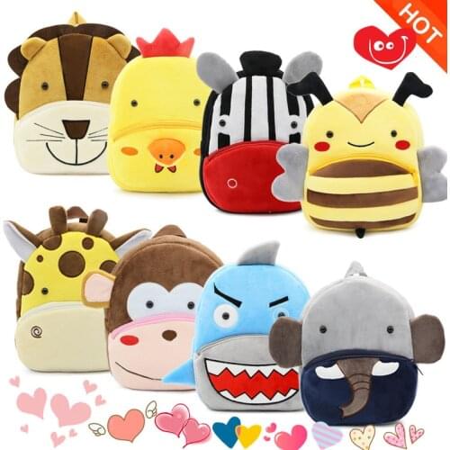 Baby Plush Backpacks Cartoon Animals Schoolbags Kids Cute Plush Shoulder Bags Kindergarten Children Schoolbags Kids Backpacks