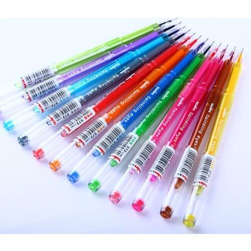 12PCS/box Diamond Head Gel Pen Winning 573 Creative Stationery Korean Candy Color Refills Unisex Pens Office School Supplies