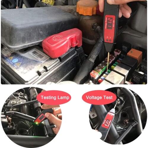Digital Car Power Probe Electric Voltage Tester 2in1 Circuit Detector Voltage Test Pen LED Testing Lamp LCD Display