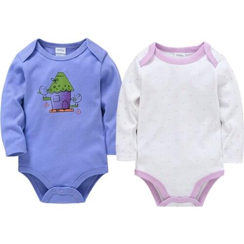 Unisex Long Sleeve Baby Bodysuit 2 Pcs/set Autumn Body bebe Clothes 100%Cotton Cute Print Jumpsuit 0-12 months Toddlers Clothing