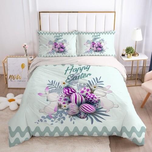 2/3pcs Duvet cover set pillow case Bedding set Queen King Euro Bed linens 220x240 140x200 240x260 Bed set Eastey White rabbit