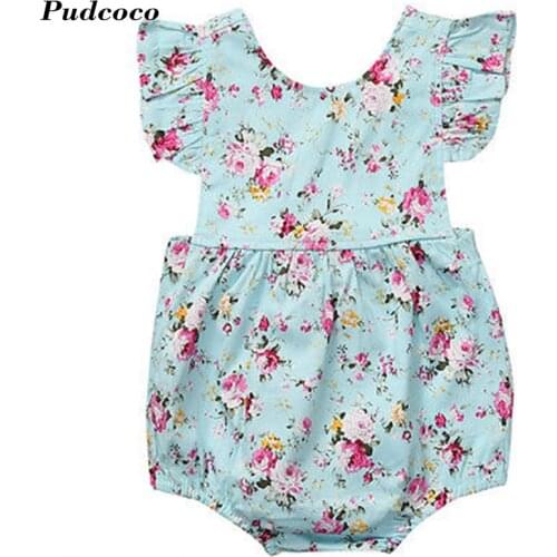 Pudcoco Cute Newborn Baby Girl Romper Clothes 0-18M Infant Bebek Princess Girls Floral Baby Rompers Jumpsuit One Pieces Sunsuit