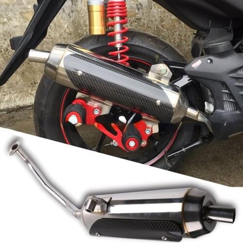 Motorcycle Modified Carbon Fiber Exhaust Pipe Back Pressure Silent for Yamaha NVX155 Aerox155 Muffler Exhaust Tip