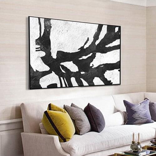 MUYA canvas painting oil painting handpainted black white paintings large canvas paintings for living room home decor unframed