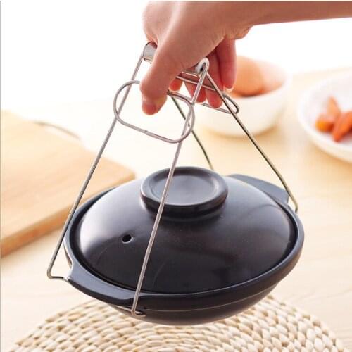 Non-magnetic Stainless Steel Disc Clip Anti-scalding Hand Lifting Disc Device Kitchen Tool Ladle Holder Spoon Pot Clip