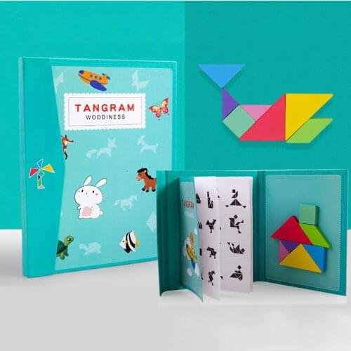 New Children Magnetic 3D Puzzle Jigsaw Tangram Thinking Training Game Baby Montessori Learning Educational Wooden Toys for Kids