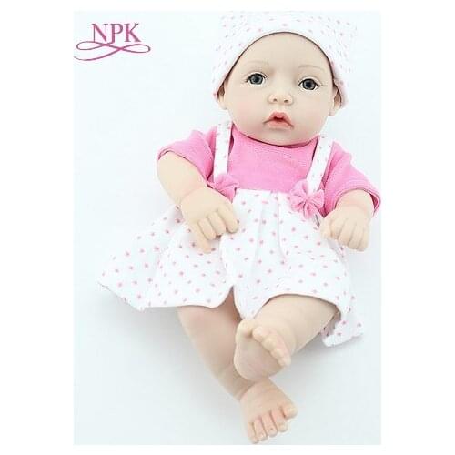 NPK 12 inch Black Reborn Boy African American Baby Doll Black Realistic Lifelike Reborn Babies Mini Doll Brinquedos