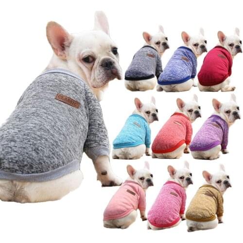 Dog Clothes Pet Dog Cat Sweater Dog Hoodie Pet Sweater Solid Color Clothing Supplies