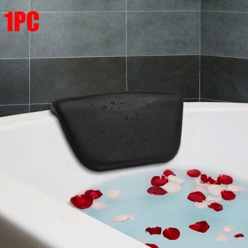 Hot-Spa Bath Tub Pillow PU Bath Cushion With Non-Slip Suction Cups, Ergonomic Home Spa Headrest For Relaxing Head Neck Back An
