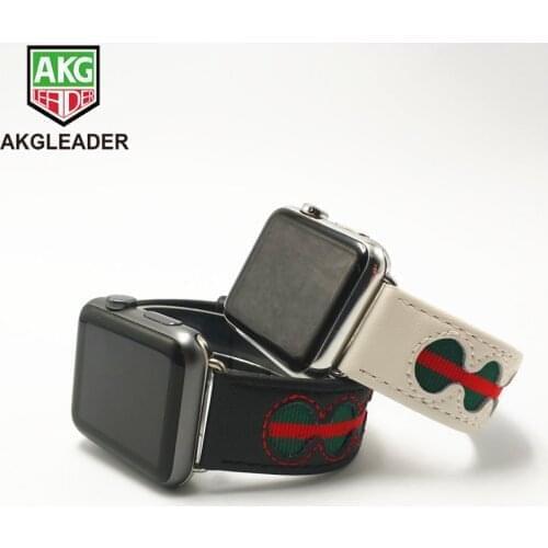 40mm/44mm Wrist Band Nylon Leather Band Strap For Apple Watch Series 4 3 2 1 Durable Strap For iWatch 38mm 42mm Watchbands