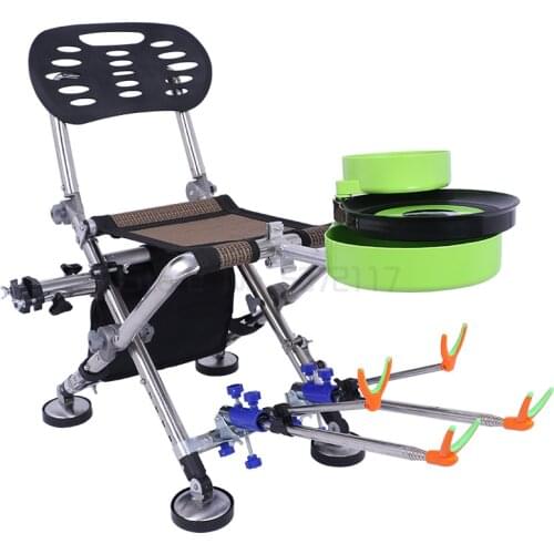 Fishing chair stainless steel portable fishing chair wild fishing chair Folding all terrain multifunctional platform fishing