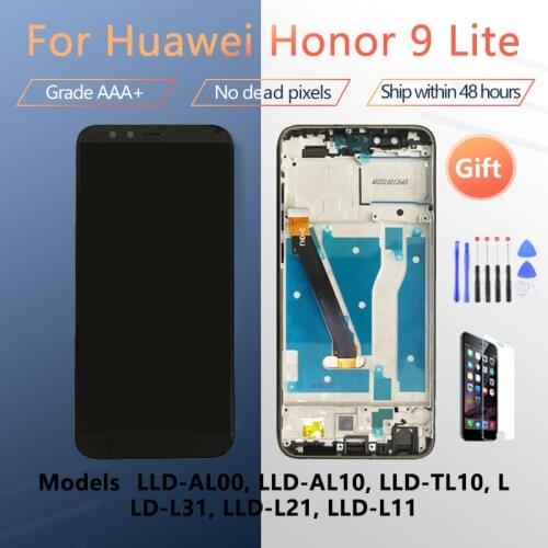 For HUAWEI Honor 9 Lite LLD-AL00 AL10 TL10 L31 L21 L11 Original LCD screen assembly with front case touch glass Black white blue