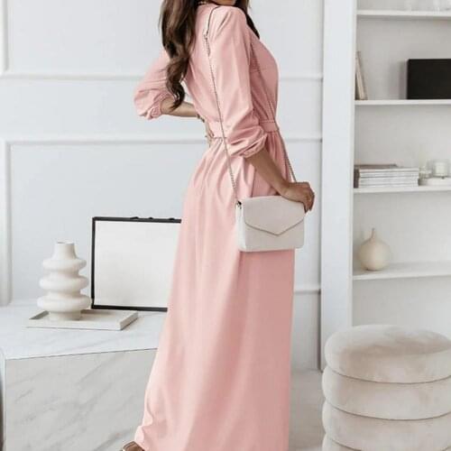 Loose Gorgeous Loose Hem Long Dress V Neck Dress Loose Hem for Dating