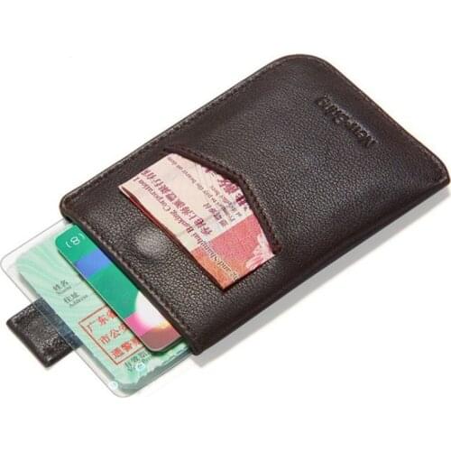 Slim Genuine Leather Card Wallet Men Credit Card ID Holders Driver license Cover Mini Purse Cash Women Credit Card Case Sleeve