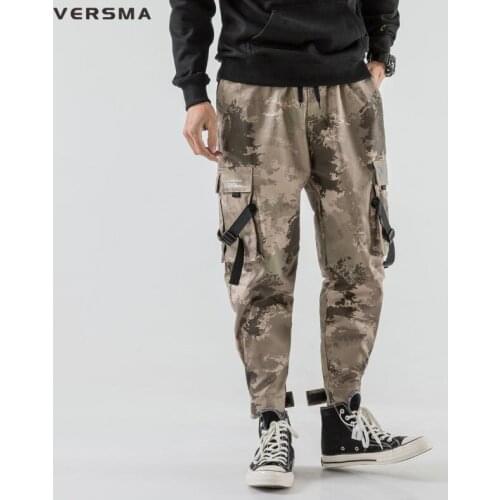 VERSMA Korean Street Style Hippie Punk Camouflage Military Pants Women Hip Hop Streetwear Joggers Cargo Pants Men Dropshipping