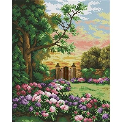 11/14/18/16/22/25/28ct Corner of the garden patterns Counted Cross Stitch 1 Cross Stitch Kits Embroidery Needlework Sets