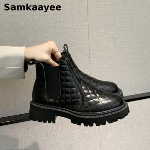 Size 35-39 Women Boots Winter Female Snow Botas Mujer Platform Thick Bottom Fur Martin Shoes Waterproof Non-Slip Cotton Booties
