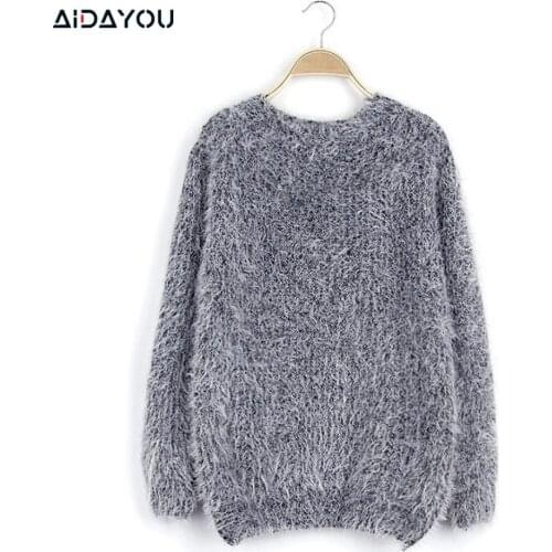 Womens Mohair Sweater Pull Over Winter Outwear Jumper Soft ouc1771