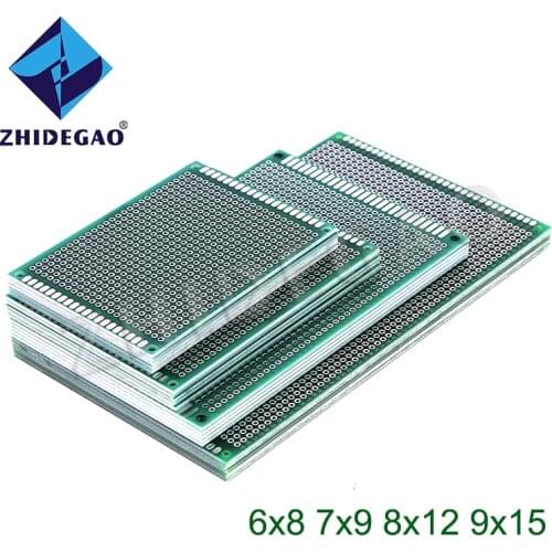 ZHIDEGAO 4pcs 6x8 7x9 8x12 9x15 cm double Side Copper prototype pcb Universal Board