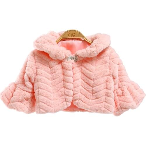 Winter Baby girls clothes Thick warm faux fur coat girls Princess party dress coat Child Cloak Wedding Cape Kids jacket S-XXXL