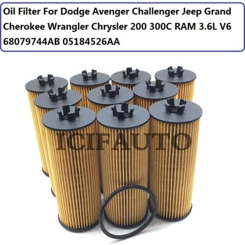 10 * Oil Filter For Dodge Avenger Challenger Jeep Grand Cherokee Wrangler Chrysler 200 300C RAM 3.6L V6 68079744AB 05184526AA