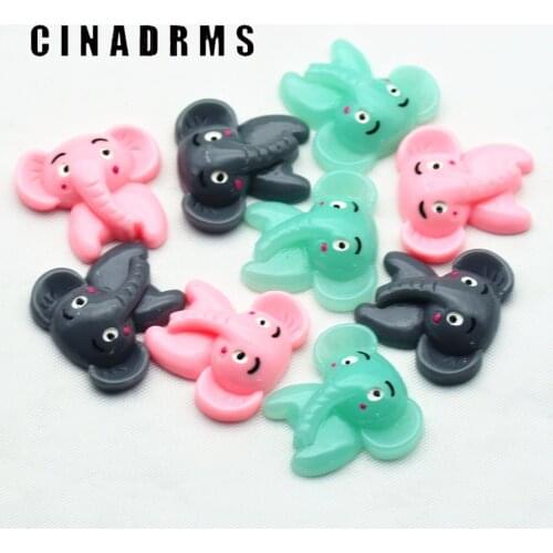 12PCS 25mmX23mm Resin Elephants embellishment|resin flatback Crafts|Party Cake Topper Accessories|Scrapbooking Supplies