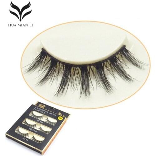 3 Pairs False Eyelashes 3D Multi-layer Three-dimensional Crisscross Fake Eyelashes Hand Made Natural Soft Thick False Eyelashes