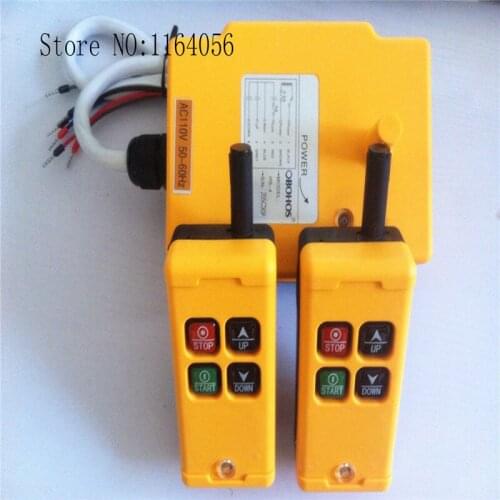 4 Buttons HS-4 1Speed 2 Transmitter Hoist Crane Truck Remote Control System 220VAC