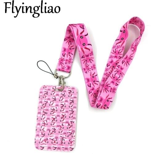 Axolotl Pink Dragon Lanyard Neck Strap Art Anime Fashion Lanyards Bus ID Name Work Card Holder Accessories Decorations Kids Gift