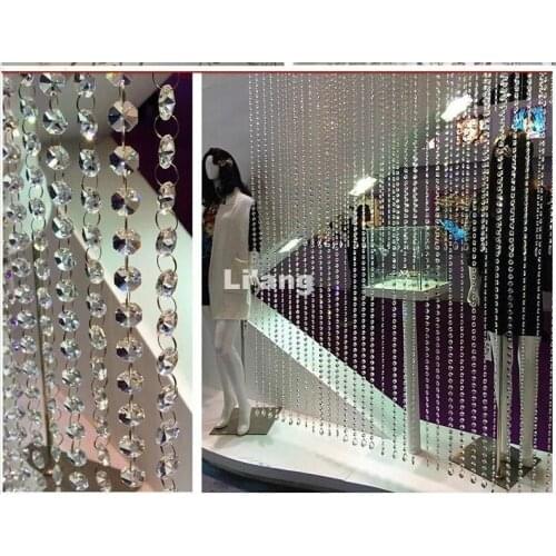Free Shipping K9 Crystal Beads,10M/lot 14mm Octagon Bead Chain,CRYSTAL GLASS CURTAIN STRANDS,Home/WINDOW/DOOR CURTAIN Decoration