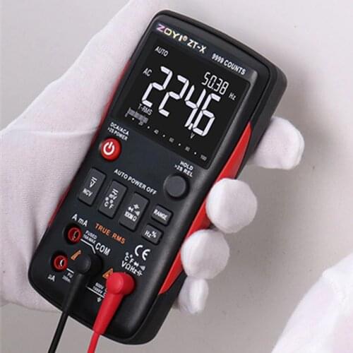 ZT-X True-RMS Digital Multimeter Button 9999 Counts With Analog Bar Graph AC/DC Voltage Ammeter Current Ohm Auto/Manual