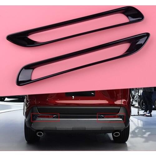 CITALL 1 Pair Black Rear Tail Fog Light Lamp Cover Trim Fit For Toyota RAV4 2019 2020