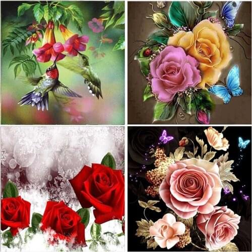 Sale Europe Home Wall Decorative Painting Flowers Pattern 5D Diamond Painting Full Square/Full Round Drill Embroidery Stitch