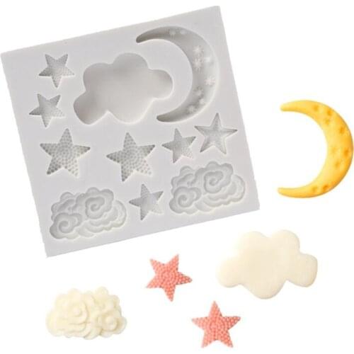 Star Moon Cloud Shape Silicone Molds DIY Fondant Cake Mold Gummy Chocolate Mould Baking Appliance for Sugarcraft Confectionery