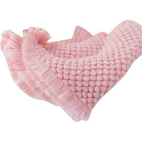 Cotton Wool Crochet Baby Blanket Newborn Photography Props Shooting Basket Filler Chunky Knit Pad