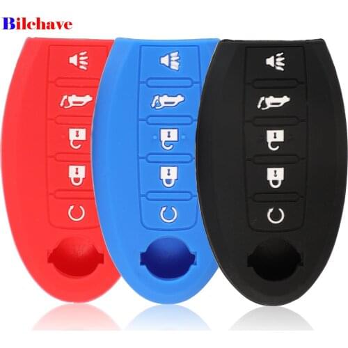 Bilchave 10pcs 5 Buttons Silicone Remote Car Key Case Cover Fob For Nissan Qashqai Altima Serena juke x-trail Note Almera