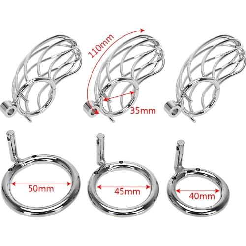 Cock Cage Stainless Steel Sex Toys for Men Penis Cock Ring Sleeve Lock Male Chastity Device Chastity Belt Lockable