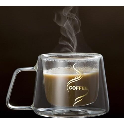 Coffee Mug Espresso Cup Thermal Glass Double Wall High Borosilicate Mugs GQ