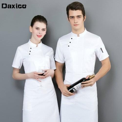 Hotel Kitchen Overalls Summer Breathable Men Restaurant Chef Uniform Cake Shop Cooking Work Wear Bakery Waiter Uniform
