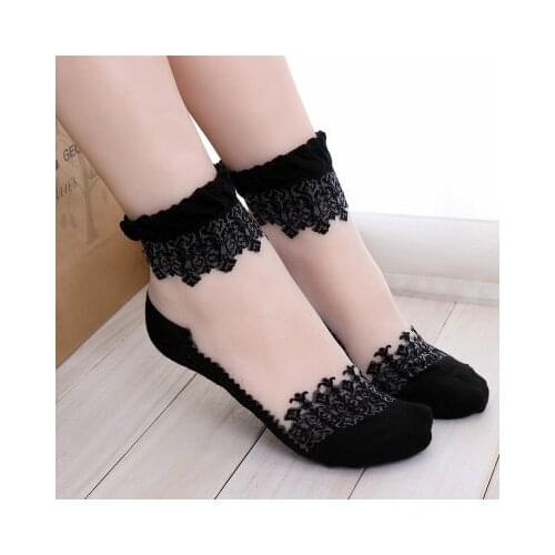 Korea Spring and Autumn Cotton Boat Socks Ladies Invisible Socks Lace Women Silicone Anti-slip Socks Women