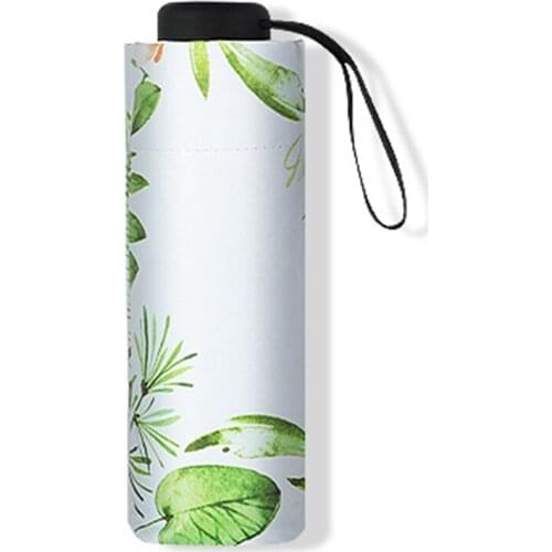 Small Fresh Umbrella Sunny and Rainy Dual Use Small Fresh Creative 5 Fold Umbrella Anti Ultraviolet Sunshade