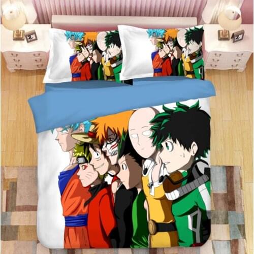 ONE PUNCH MAN Bedding Set Cartoon anime Duvet Covers 3D bedding Pillowcases kids Cartoon Comforter Bedding Sets bed linen 05
