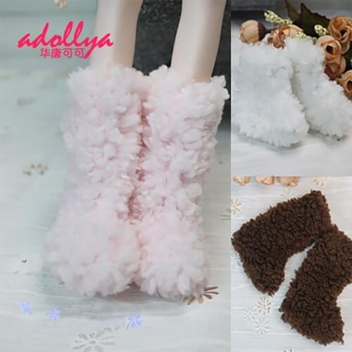 Adollya BJD 1/3 1/4 1/6 Dolls Shoes Stocking Solid Color Soft Winter Warm Plush Stocking Accessories For Dolls DIY Toys For Girl