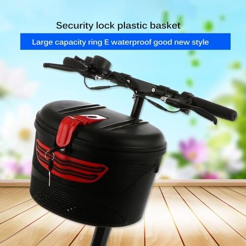 Plastic Basket Cloth Lining Lock for Bicycle E-Bike for Xiaomi M365 Electric Scooter Front Rear Storage Bag Case Carrying Basket