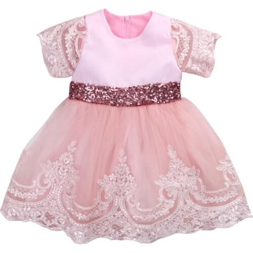 New Flower Girls Baby Sequin Bow Princess Tutu Dress Party Banquet Wedding Birthday Gown Formal